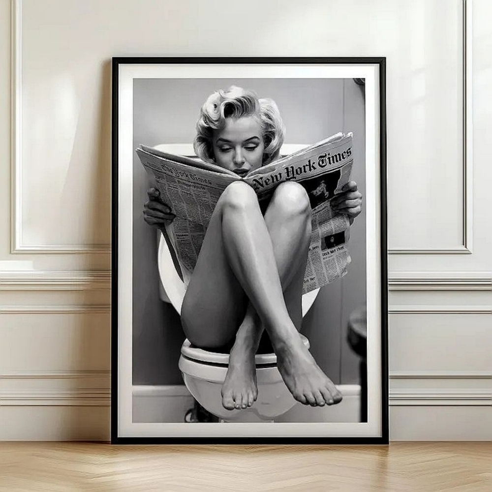 Marilyn Monroe Vintage  Bathroom Wall Art Print Framed